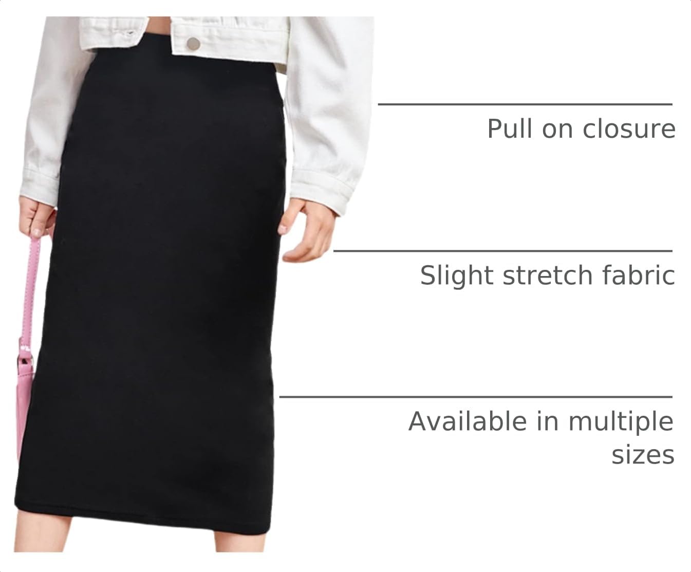 Milumia Girl's Casual High Waist Long Pencil Skirt Comfy Straight Skirts