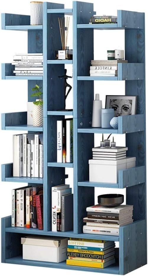 Bibliothèque bleu foncé compacte pour ranger les livres d'étudiants