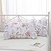 Meaning4 Confezione da 2 federe per cuscino con stampa floreale rosa con volant in pizzo shabby chic queen size 20 x 30 cm, stile country vintage