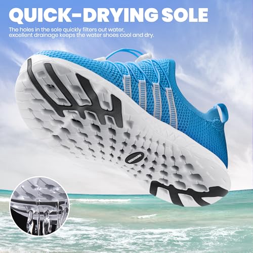 Image of SEEKWAY Mens Womens Water Shoes Quick Dry Aqua Shoes Barefoot for Beach Surf Hiking Pool Water Sports