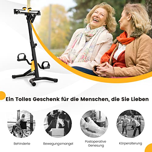 COSTWAY Pedaaltrainer, hometrainer, fiets, mini-stepper fitnessfiets, 9 standen verstelbaar en 53 x 43 x 73-102 cm, ideaal voor senioren - Afbeelding 8