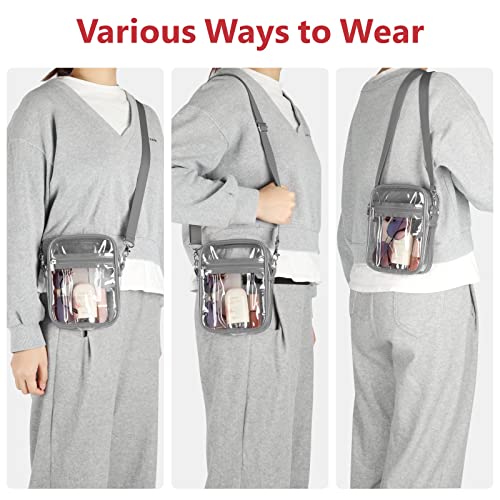 Image of PACKISM Clear Bag for Stadium Events - Clear Purses for Women Transparent Crossbody Messenger Bag for Concerts Game Day