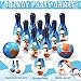 Libima 12 Pcs Christmas Bowling Set Santa Claus Snowman Bowling Set 10 Soft Foam Bowling Pins 2 Bowling Balls Set Toy Bowling Set for Game Indoor Outdoor Xmas Party Supplies(Blue,Snow)