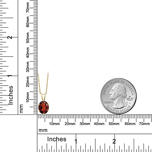 Gem Stone King 18K Yellow Gold Plated Silver Oval Necklace | Oval 8X6MM | Gold Pendant Necklace for Women | With 18 Inch Chain4