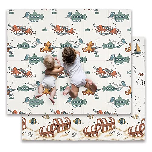 Image of JumpOff Jo Foldable Foam Play Mat – Large Waterproof Baby & Toddler Activity Floor Mat, Double-Sided 70 x 59 Inch Play Surface