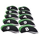 Material: Neopren LFYPSM Golfeisen Set 10 Schläger Digital Schlägerkappen Eisensets Mehrfarbenauswahl,Green