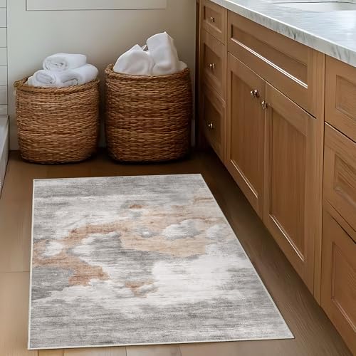 Tapete gris pequeño 60x91 cm resistente y antideslizante miniatura 5