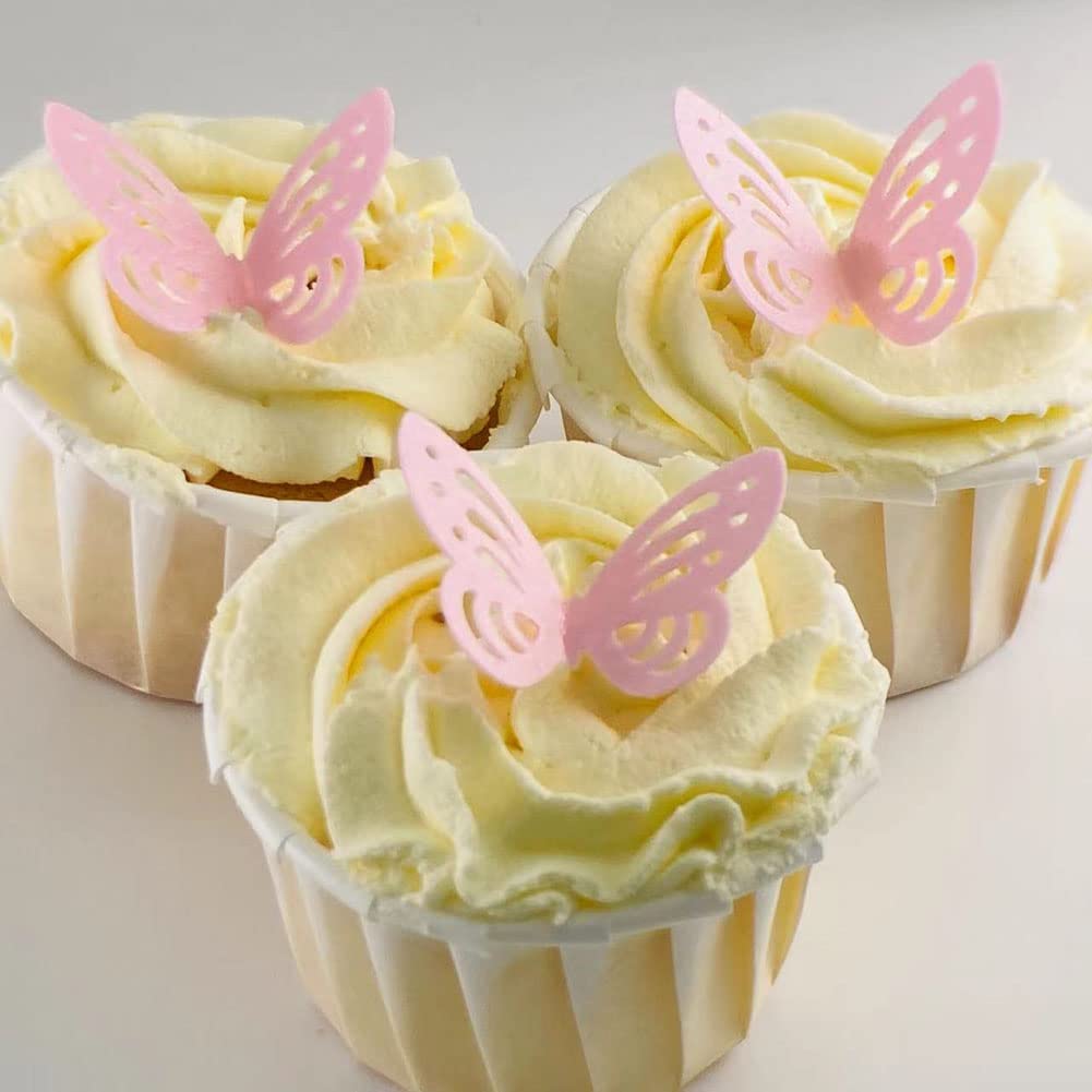 Buy Edible Butterflies Pink Wafer Paper Cupcake Toppers 50pcs Rice Paper Edible Butterflies