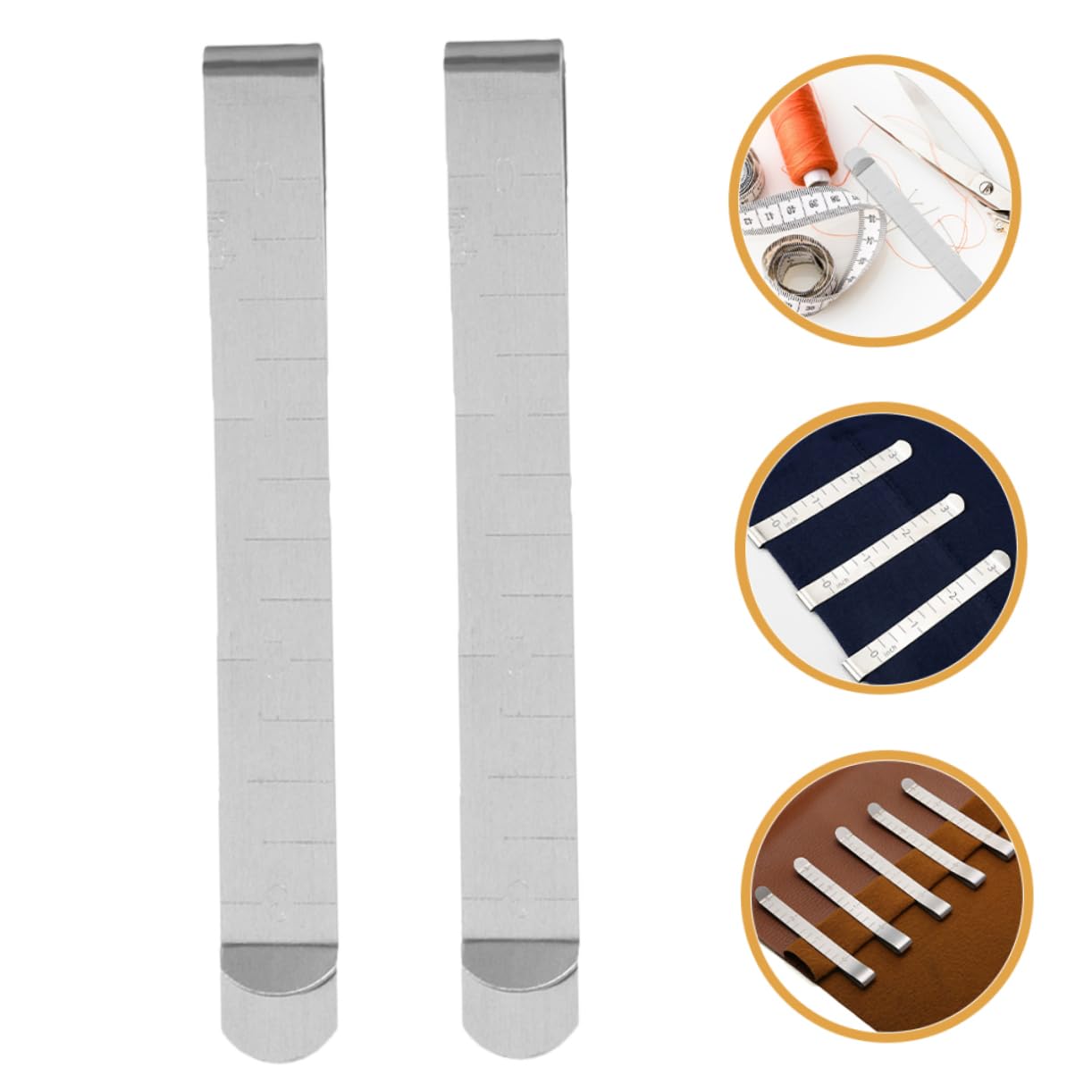 HAPINARY Stainless Steel Curly Clips for Sewing 12 Pack Hemming Tool Ruler Quilting Supplies for Fabric Clips