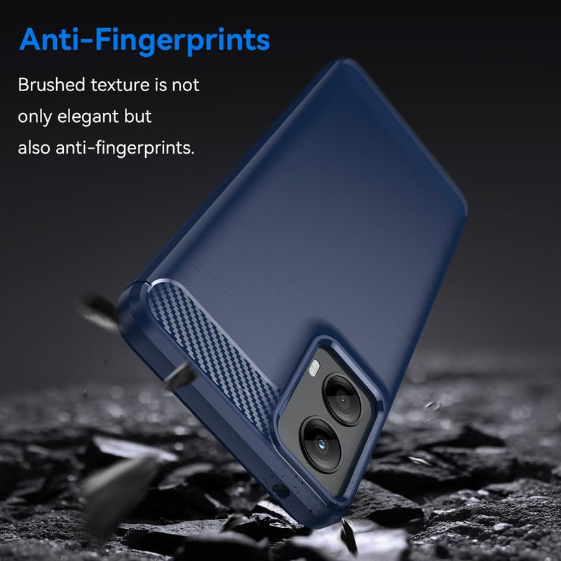 Image of Hybrid Carbon Fiber Back Case for Moto G 5G 2024 (Blue)