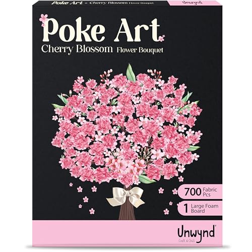 Unwynd Poke Art Cherry Blossom Flower Bouquet Kit for Adults Women & Teens