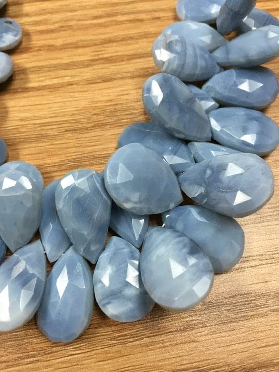Opale bleue péruvienne LKBEADS perles facettées poire 12x20mm pour création bijoux DIY