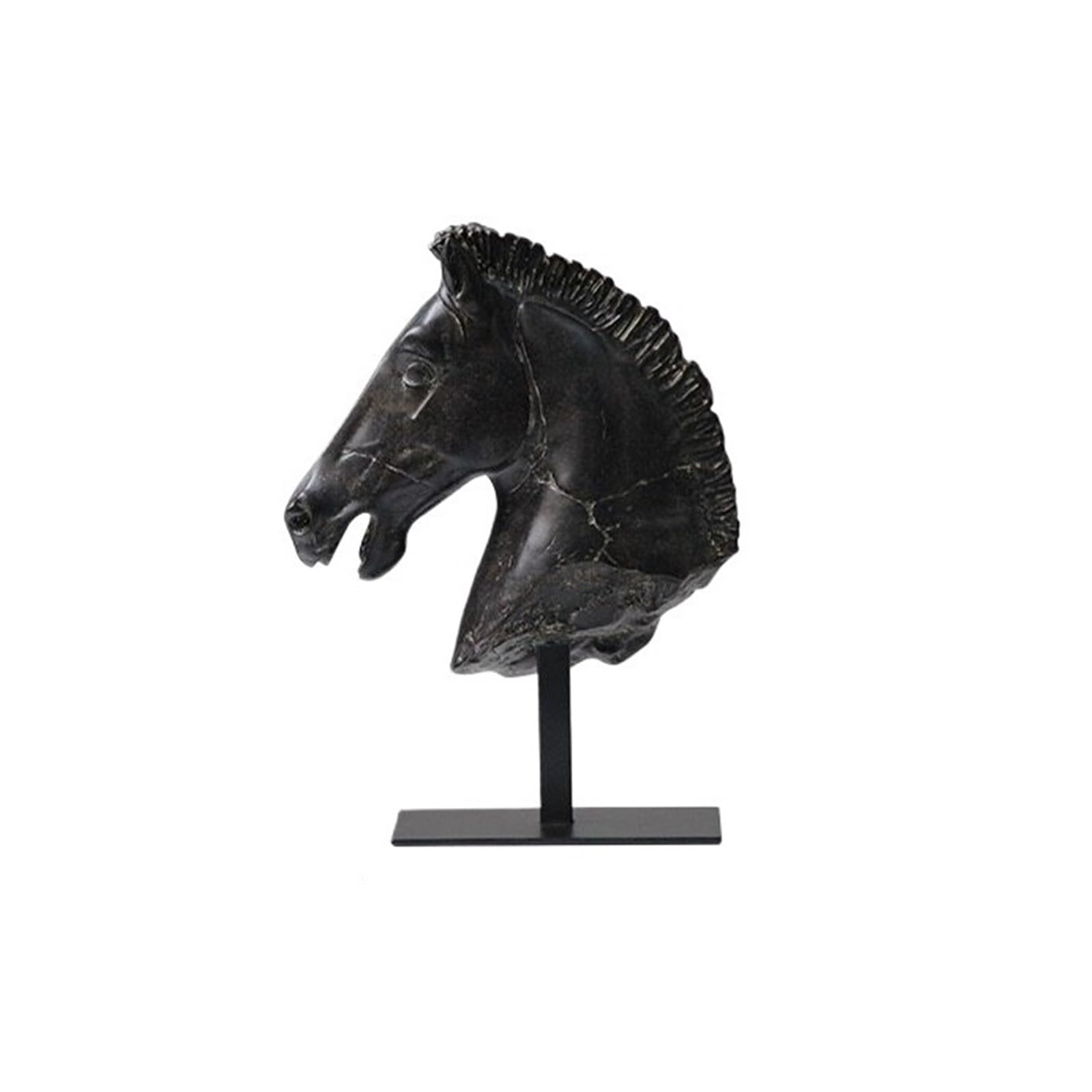 Zhaoj24-05 Art Sculptures Living Room Decoration Resin Sculpture Minimalist Vintage Style Creative Art Horse Figurine(Black)
