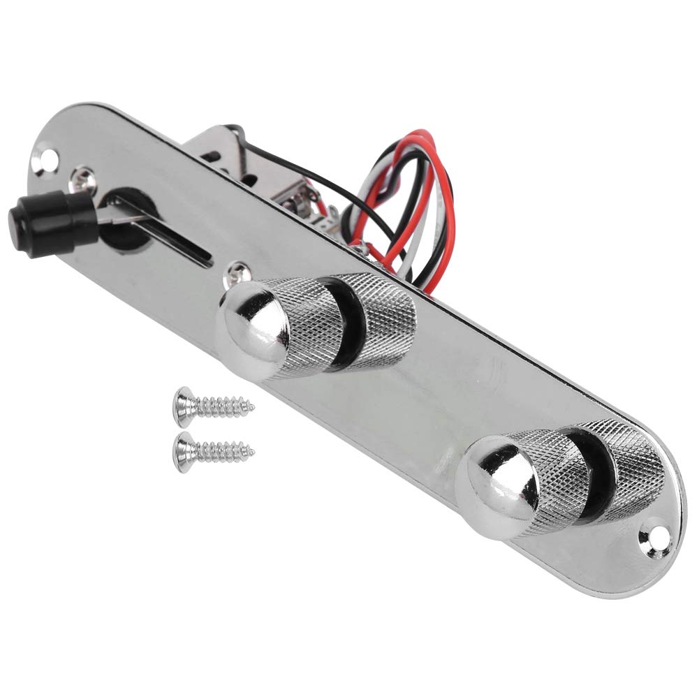 Generic Gitara Wstępnie Okablowana Płyta Sterująca Wygodny do Podłączenia 3-kierunkowy Przełącznik ze Srebrnego Stopu Cynku dla Wykonawców Gitarowych Akcesoria do Instrumentów Muzycznych