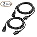 Cable Matters 2-Pack Computer to PDU Power Extension Cord - 10ft, IEC C14 to IEC C13 PDU Power Cord, 10A, 18AWG, Black