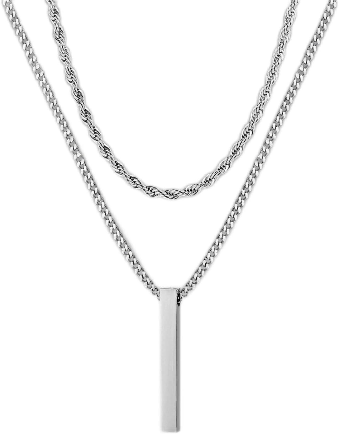 PRY シュウト Layered Bar Necklace [slv925] Layered Bar Necklace