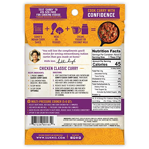 Sukhi's Gluten-Free Indian Sauce, Classic Curry, 3 Ounce (Pack Of 6) (Packaging May Vary) #TOP1