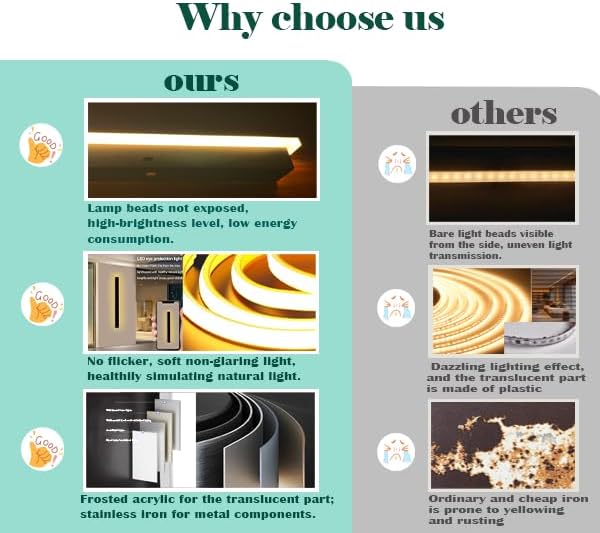 Miniatura 4 de Lámpara de pared exterior para exteriores, moderna lámpara de pared exterior de 39 pulgadas, lámpara de pared larga impermeable negra, lámpara de