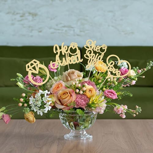 Décoration de table mariage double face or - Lot de 12 cœurs rigides pour centres de table stables