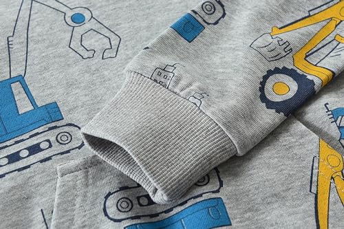 Baby Boys Hoodies for Kids Sweatshirt Excavator Pullover with Pocket Toddler Hooded Shirts Truck Warm Sweater Size 2-7T4