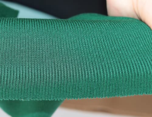 Image of TinaKim Ribbing Knit Fabric, for Waistbands Collar Cuffs Material (Strip of Dark Green, 40x8in)