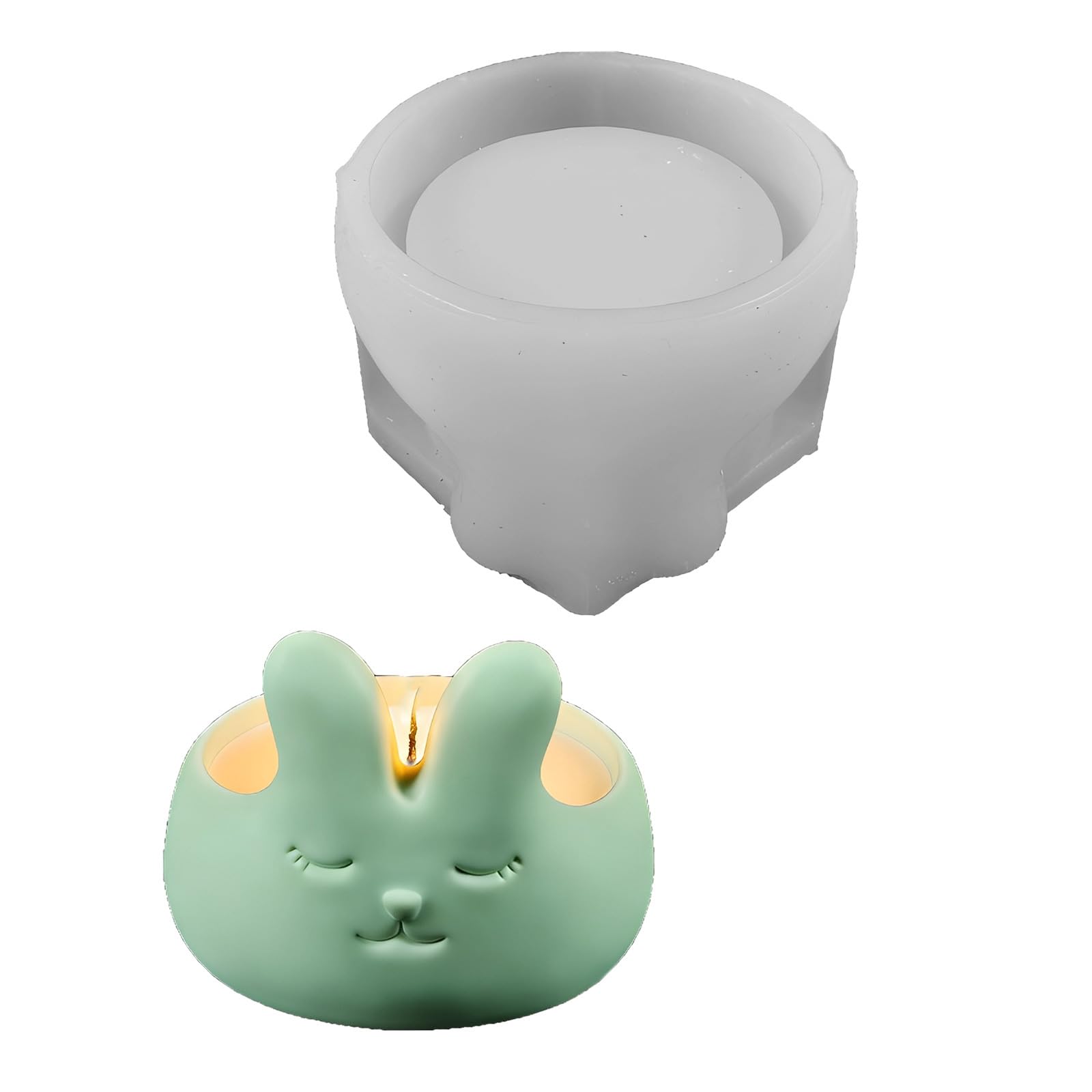 LUCKGONI Easters Rabbits Silicone Candle Mould Flexible Demold Designs Food Grade Materials For Candle Soap Chocolate Crafting