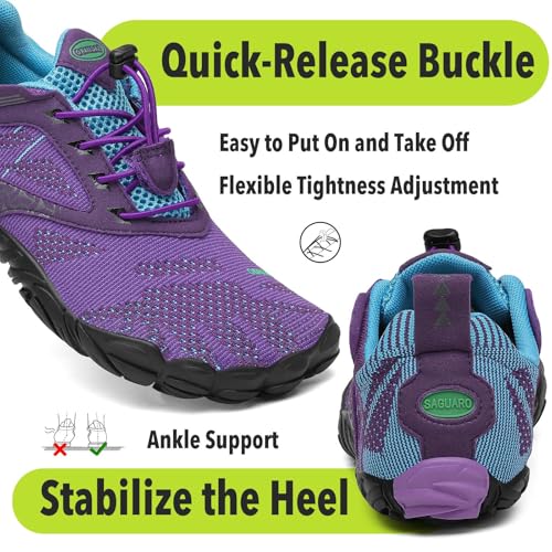 Image of SAGUARO Womens Mens Barefoot Shoes Minimalist Trail Runner Wide Toe Box Zero Drop Outdoor Cross Training Shoe