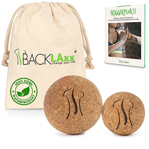 BACKLAXX ® Faszienball Set 5 und 7 cm, nachhaltiger Massageball Fuß aus...