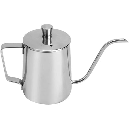 Amazon コーヒーポット 蓋付き ステンレス製 細口ポット ドリップポット ハンドパンチ ポット 350ml ドリップポット オンライン通販
