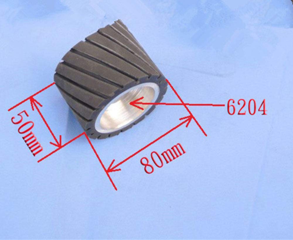 Ruota in gomma 70mm / 80mm OD 6204 Cuscinetti (senza) Smerigliatrice a nastro dentata con foro Levigatrice a nastro abrasiva Contatto con ruota dentata, 6204 C
