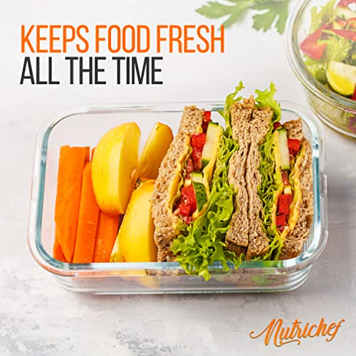 Nutrichefkitchen 10-Piece Glass Food Containers - Stackable Superior Glass Meal-Prep Storage Containers, Newly Innovated Leakproof Locking Lids W/Air Hole, Freezer-To-Oven-Safe (Red) (Ncclx5R9) #TOP5
