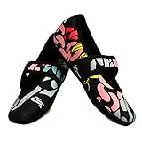 Nufoot Betsy Lou Women's Shoes, Best Foldable & Flexible Flats, Slipper Socks, Travel Slippers & Exercise Shoes, Dance Shoes, Yoga Socks, House Shoes, Indoor Slippers, Navy Chains, Large