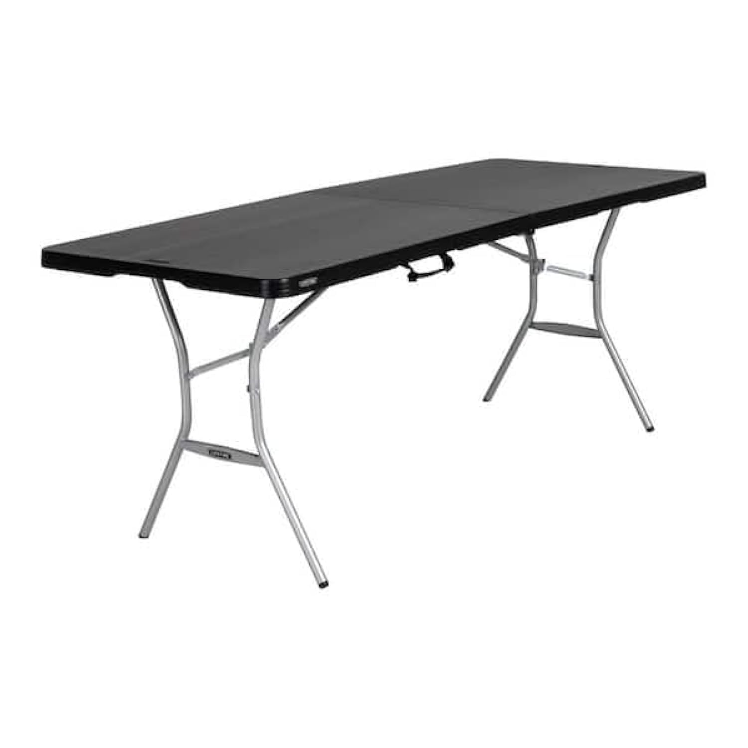 LifetimeResin Rectangle Light Commercial Folding Table, 6-Inch Size, Black/Silver