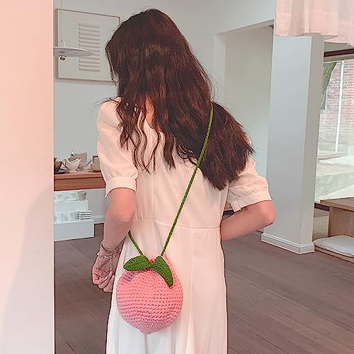 Image of Minache Women Mini Fruit Knitting yarn Crochet Crossbody Shoulder Bag Coin Purse