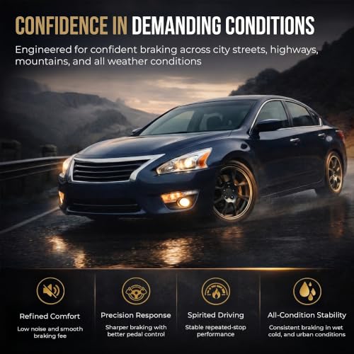 Image of MAX Advanced Brakes - Brake Kit For 2013-2023 Nissan Altima (11.50 inch Dia Rear Rotors)| Carbon Ceramic Brake and Rotor Kit Front and Rear| Drilled Slotted Brake Rotors
