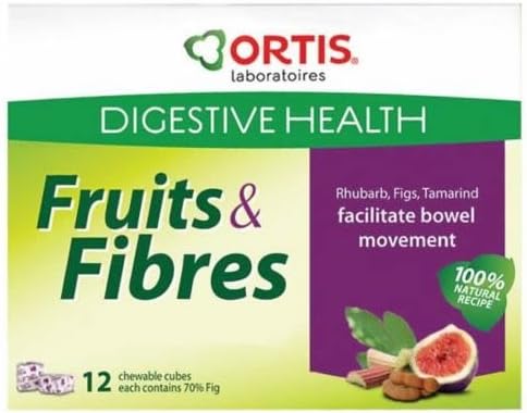 Ortisan Natural Laxative Fruit and Fibre Cubes - NEW FLAVOUR - RHUBARB/TAMARIND/FIG (12)