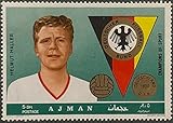  Francobollo Stamp Champions of Sport Helmut Haller 5 Dh Ajman 1970 USATO
