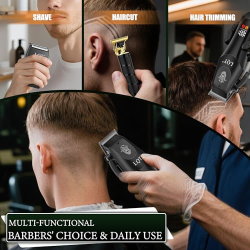 Image of Hair Clippers for Men Professional, Beard Trimmer Kits & Sets, Electric Shavers, Hair Clippers & Trimmer Ceramic T-Blade, for Barber,for Men (Black)