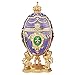 Design Toscano Fleur-de-Lis Romanov Style Collectible Enameled Egg, 6 Inch, Pewter, Purple and Gold