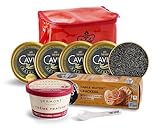 TSAR CAVIAR Black Caviar Set âAmerican Waveâ 30g x 4 - OVERNIGHT DELIVERY - Black Caviar Sturgeon - Light-Salted Osetra Caviar Eggs - Gourmet Food Gifts - Malossol Fish Roe