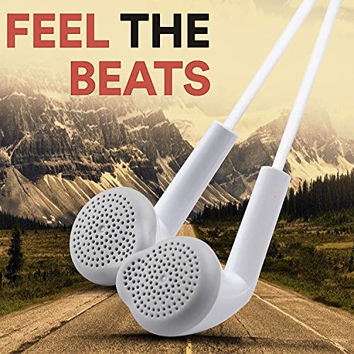 Image of MB Star Wired 3.5MM Jack Earphones Compatible for All Samsung Smartphones and 3.5MM Jack Supported Mobile Phone with Mic | Pure Bass Sound | One Button Multi-Function | Comfort Fit | Pack of 2 | White