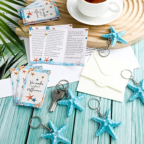 36 Pcs Starfish Story Keepsake Starfish Appreciation Gifts Set Include Starfish Story Keychain Cards White Envelopes With Stickers Mini Starfish Keepsake For Employee Teacher Students Colleague #TOP6