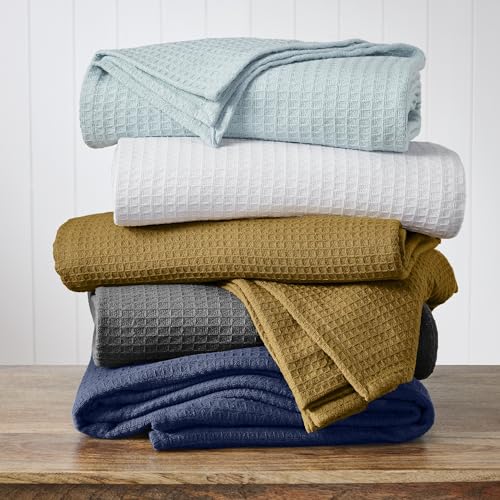Image of Modern Threads 100% Cotton Waffle Thermal Blanket, White, Twin /Twin XL