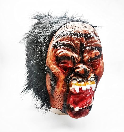 Image of brown leaf Fancy Horror Scary Face mask Full Head Cover Holi Halloween Costume Props Prank Fun Veil Spooky Mask
