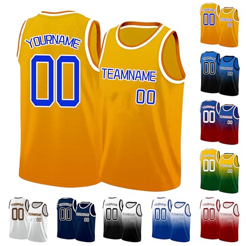 Image of Custom Basketball Jersey for Men - Personalized Name & Number, Embroidered or Printed, Athletic Shirt for Kids, Boys & Youth