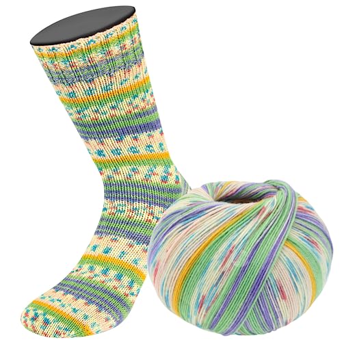 LANA GROSSA Meilenweit Seta | Sockengarn mit Seidenanteil, waschmaschinenfest | Handstrickgarn 55% Schurwolle (Merino), Polyamid, & Seide | 100g Wolle zum Stricken & Häkeln | 400m Garn FB3163