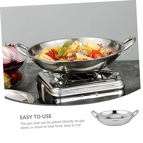 Wok de Acero Inoxidable con Doble Asas de Cocina miniatura 2