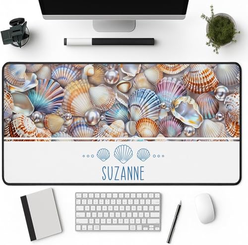 Custom Seashell and Pearl Mouse Pad for Women – Personalized