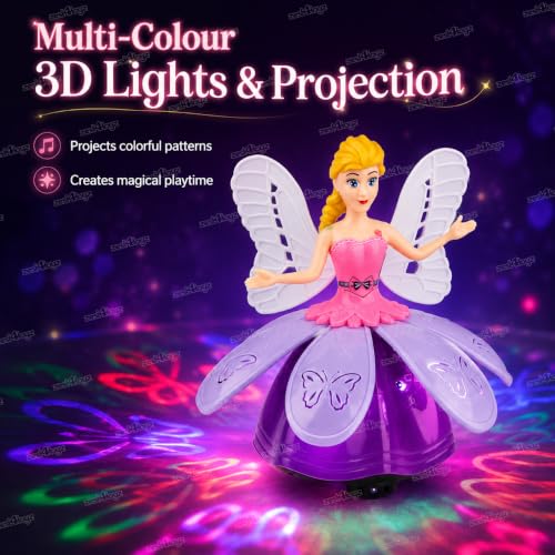 Image of Zest 4 Toyz Musical Dancing Girl Doll Toy with Flashing Lights Bump and Go Action for Kids Early Learning Educational Toy for Girls Plastic (Multicolor)