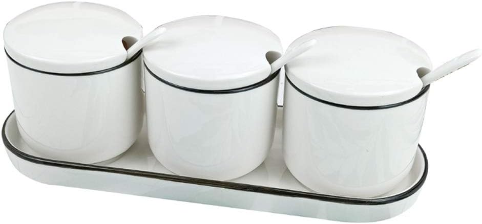 Kitchen Seasoning Pot Ceramic Set Combination Household Creative Light Luxury Seasoning Pot Seasoning Boxed Salt Jar